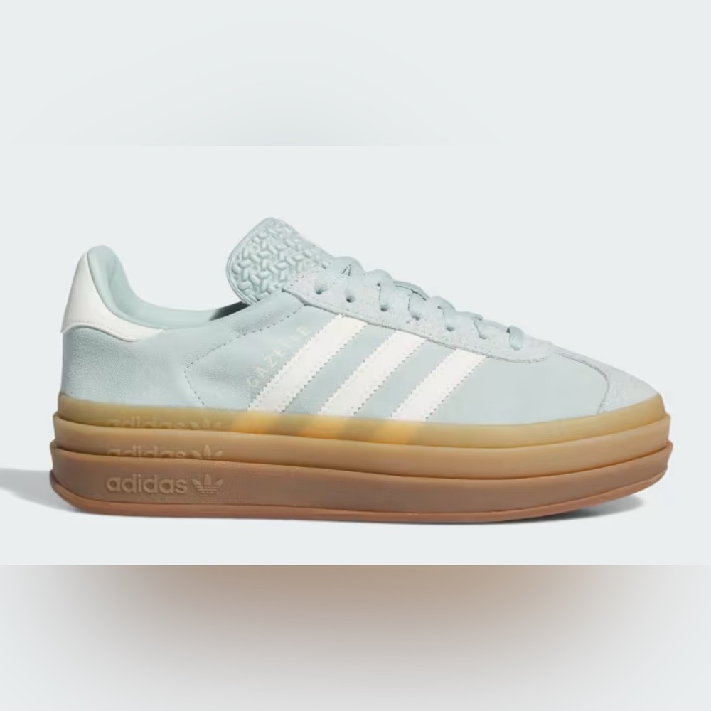 Adidas Women's Gazelle Bold Sneakers in Ash Green and White NWT